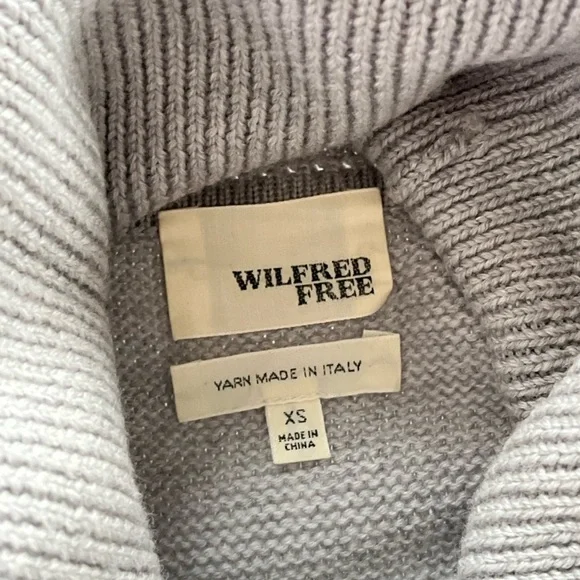 Aritzia Wilfred Free Light Gray Turtleneck Knit Casual Wool Sweater/Dress S - Picture 12 of 14